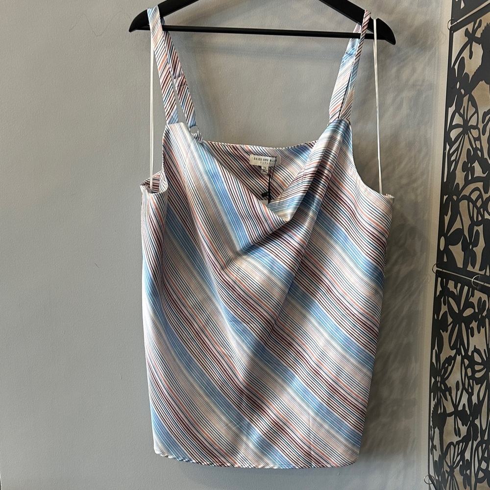 Skies Are Blue Diagonal Striped Camisole